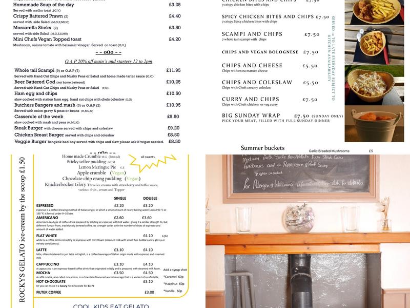 The Overstone, Pytchley Menu