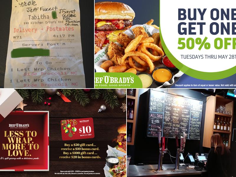 Beef 'O' Brady's Menu