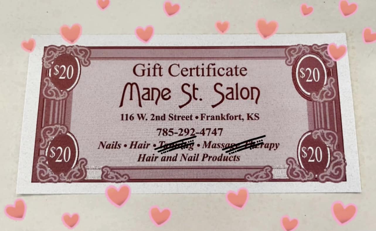 Mane Street Salon 116 W 2nd St, Frankfort Kansas 66427