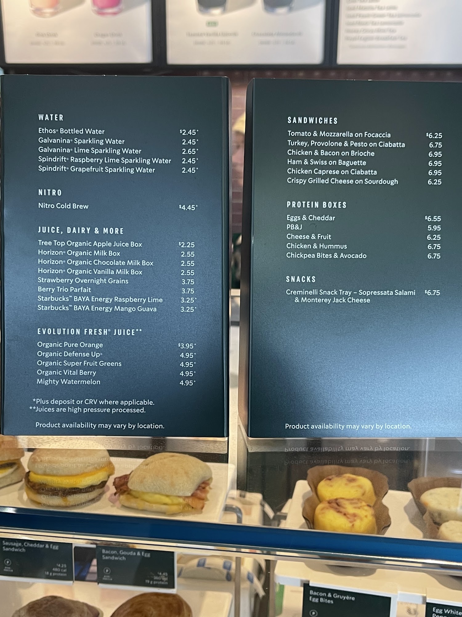 Starbucks Menu