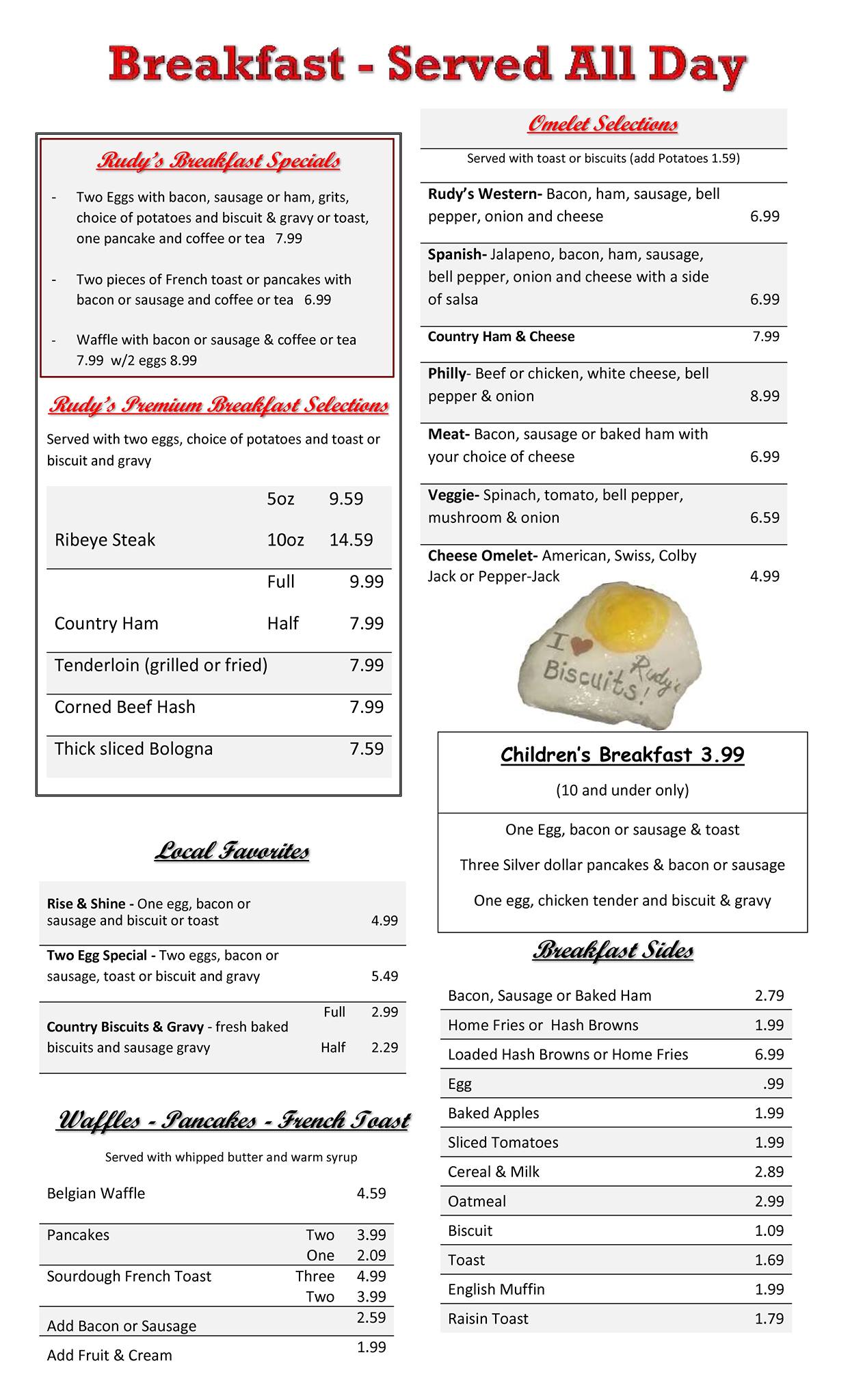 The Bull Pen Steaks & Spirits Menu