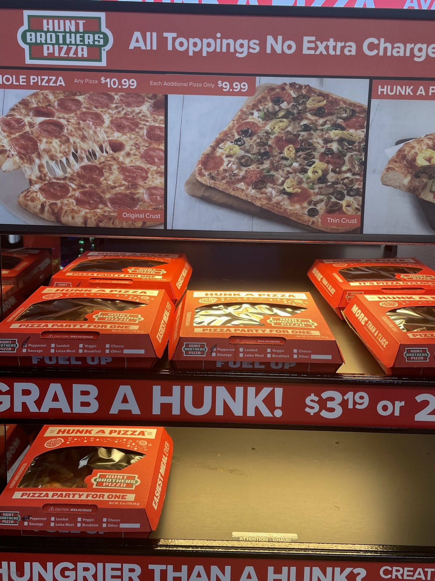 Hunt Brothers Pizza Menu