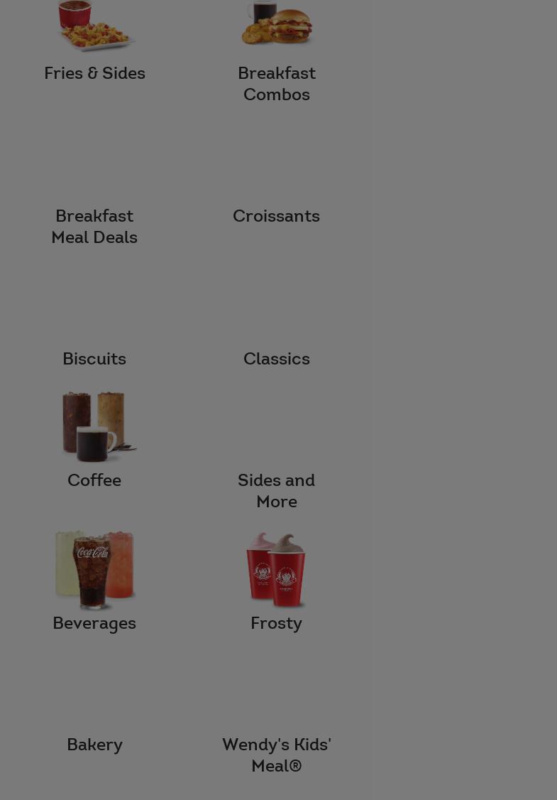 Wendy's Menu