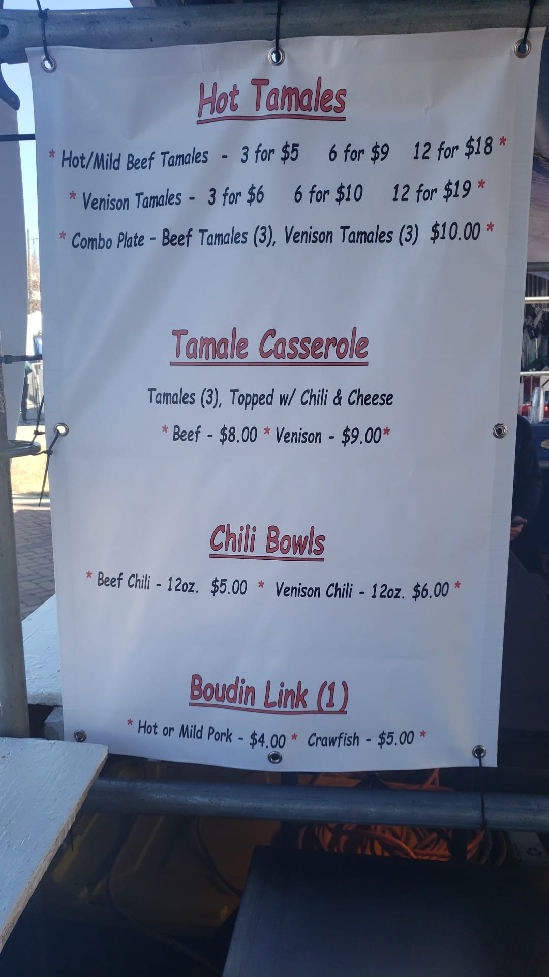 Old Style Hot Tamales - Barataria Marrero Menu