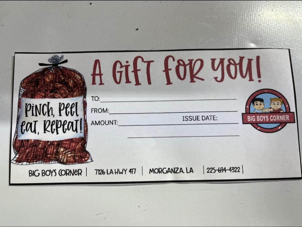 Big Boys Corner Menu