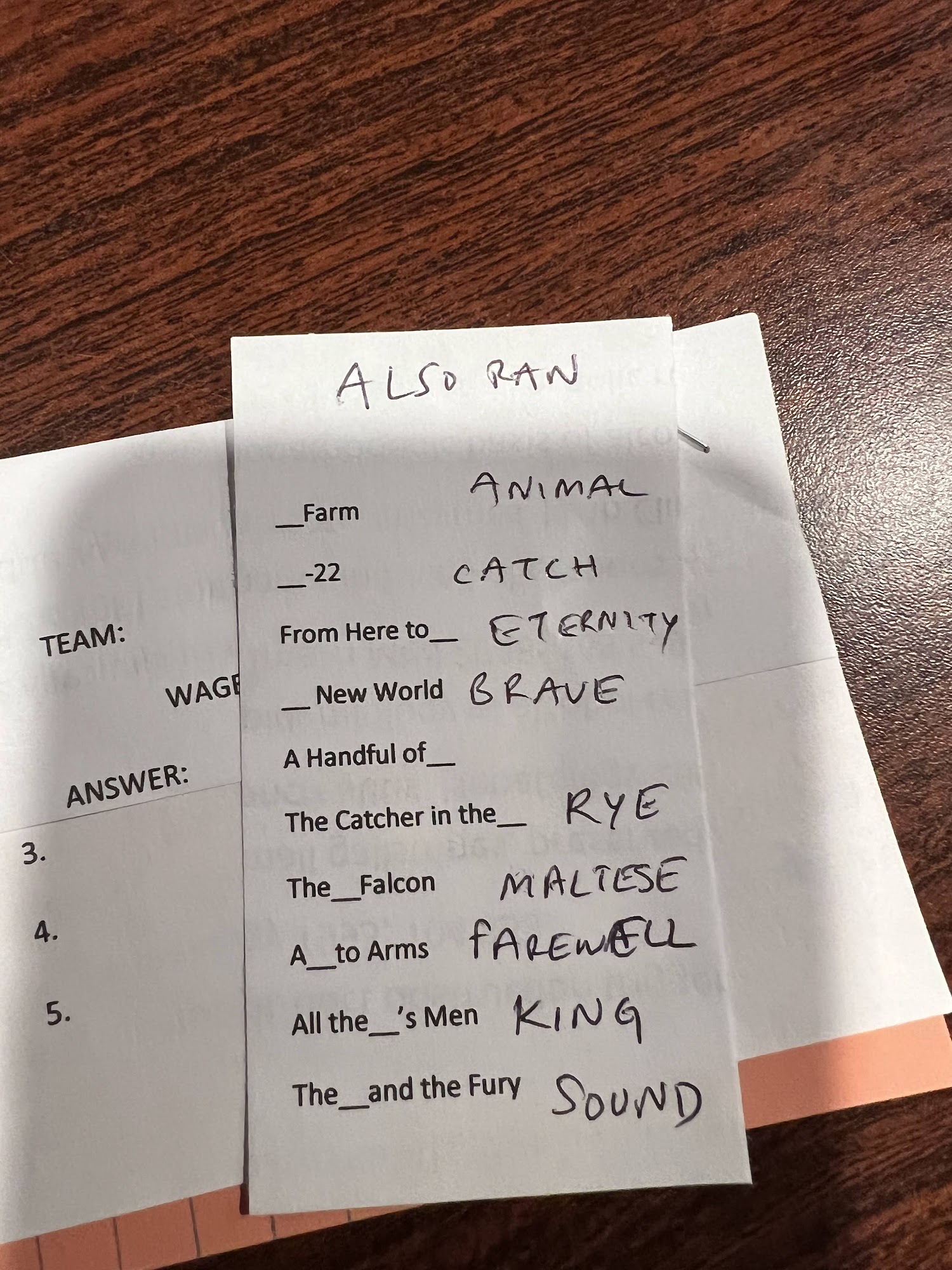 Millbury Old Time Inn Menu