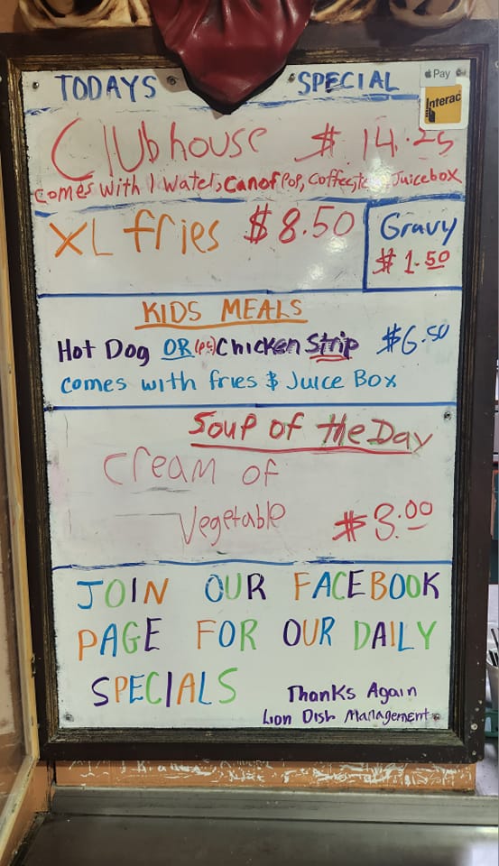 Lions-Dish Restaurant Menu