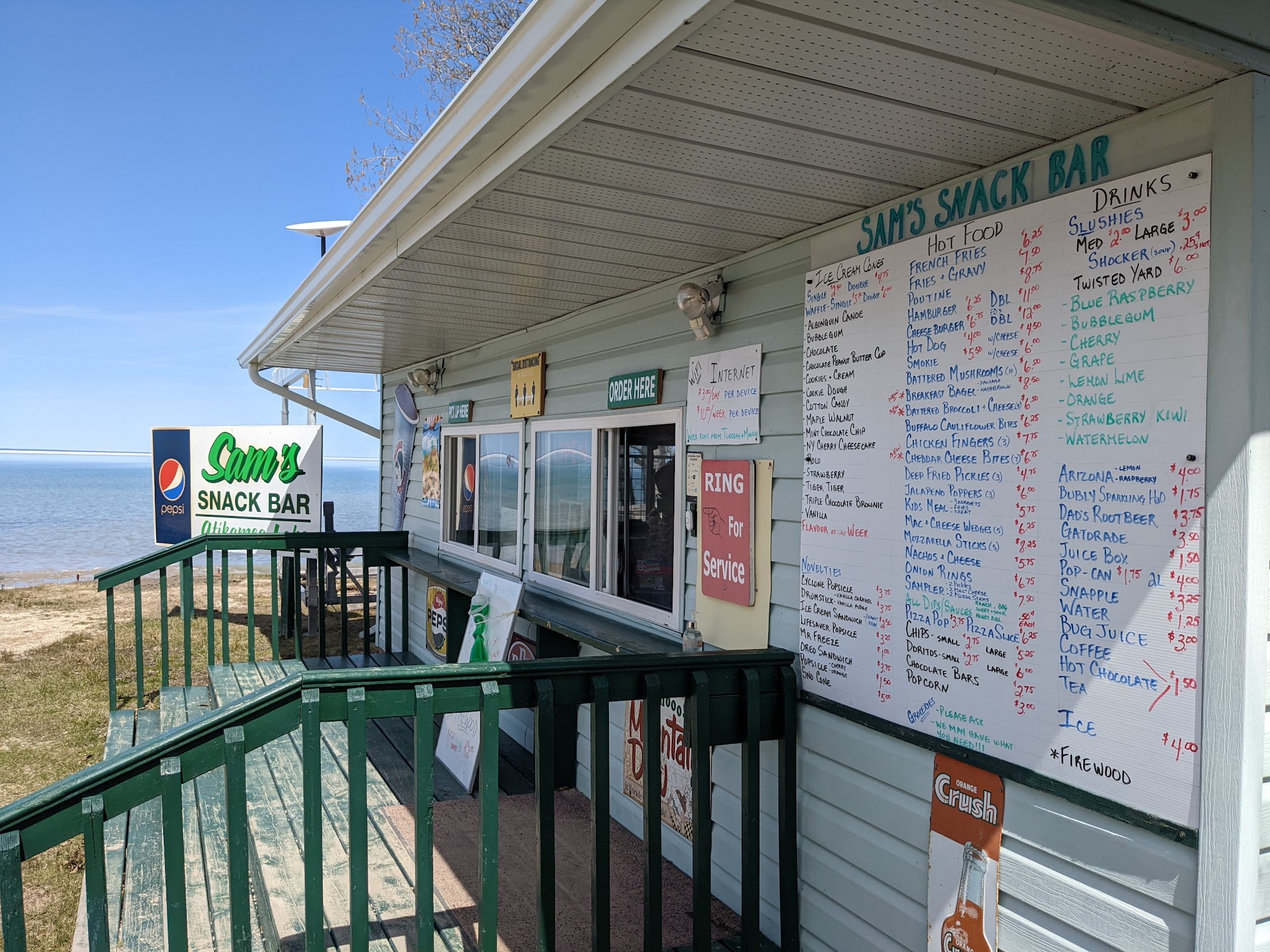 Sam's Snack Bar Menu