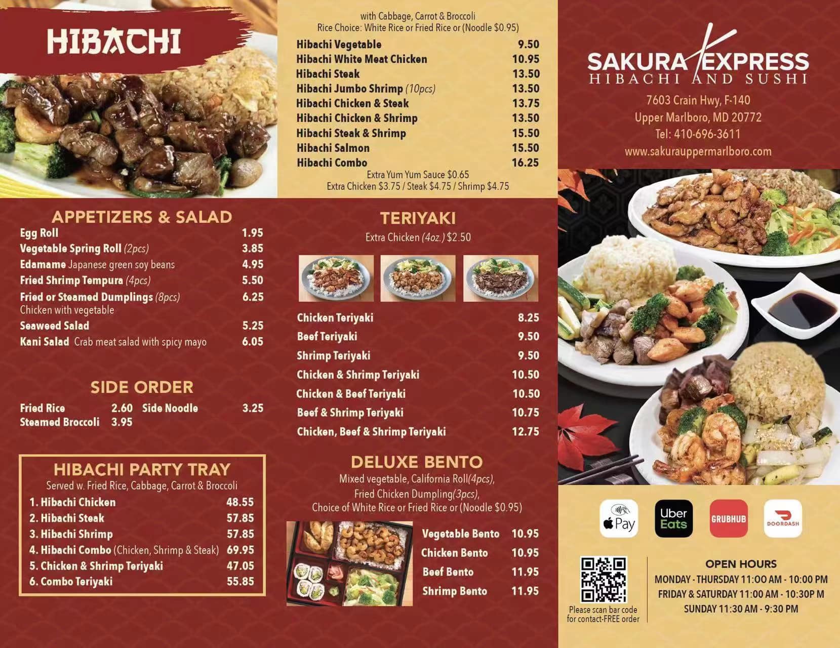 sakura express Menu