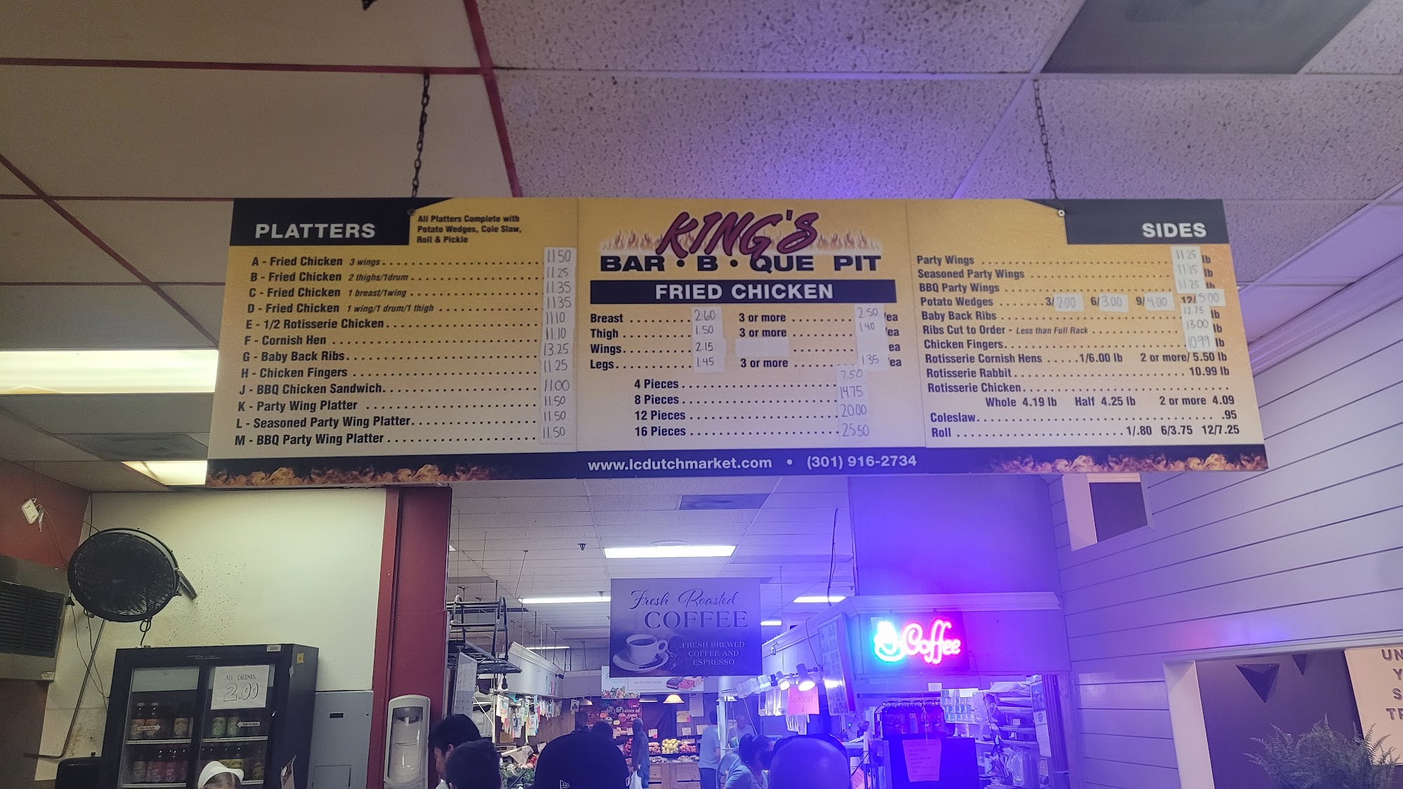 King's BBQ Menu