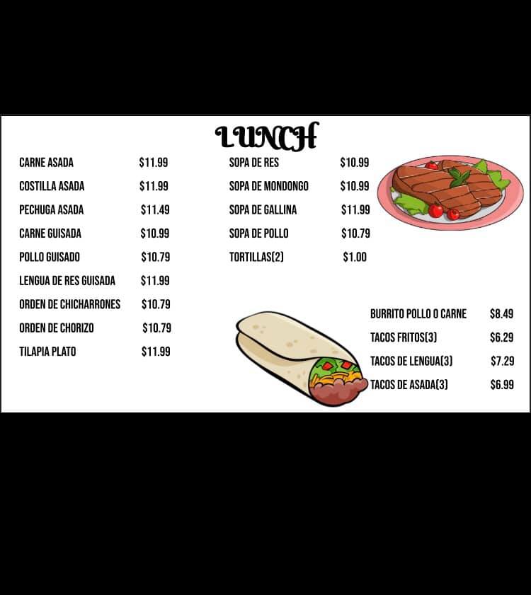 Las Americas Market Menu
