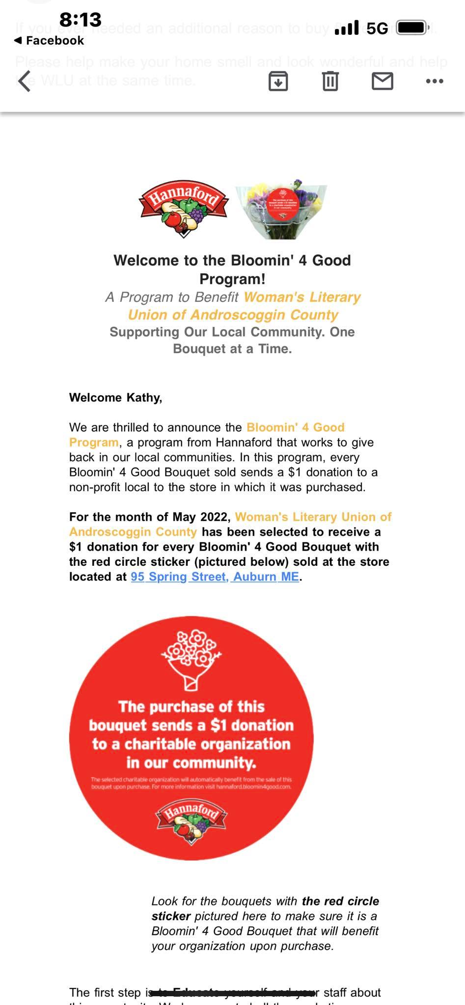 Woman's Literary Union Menu