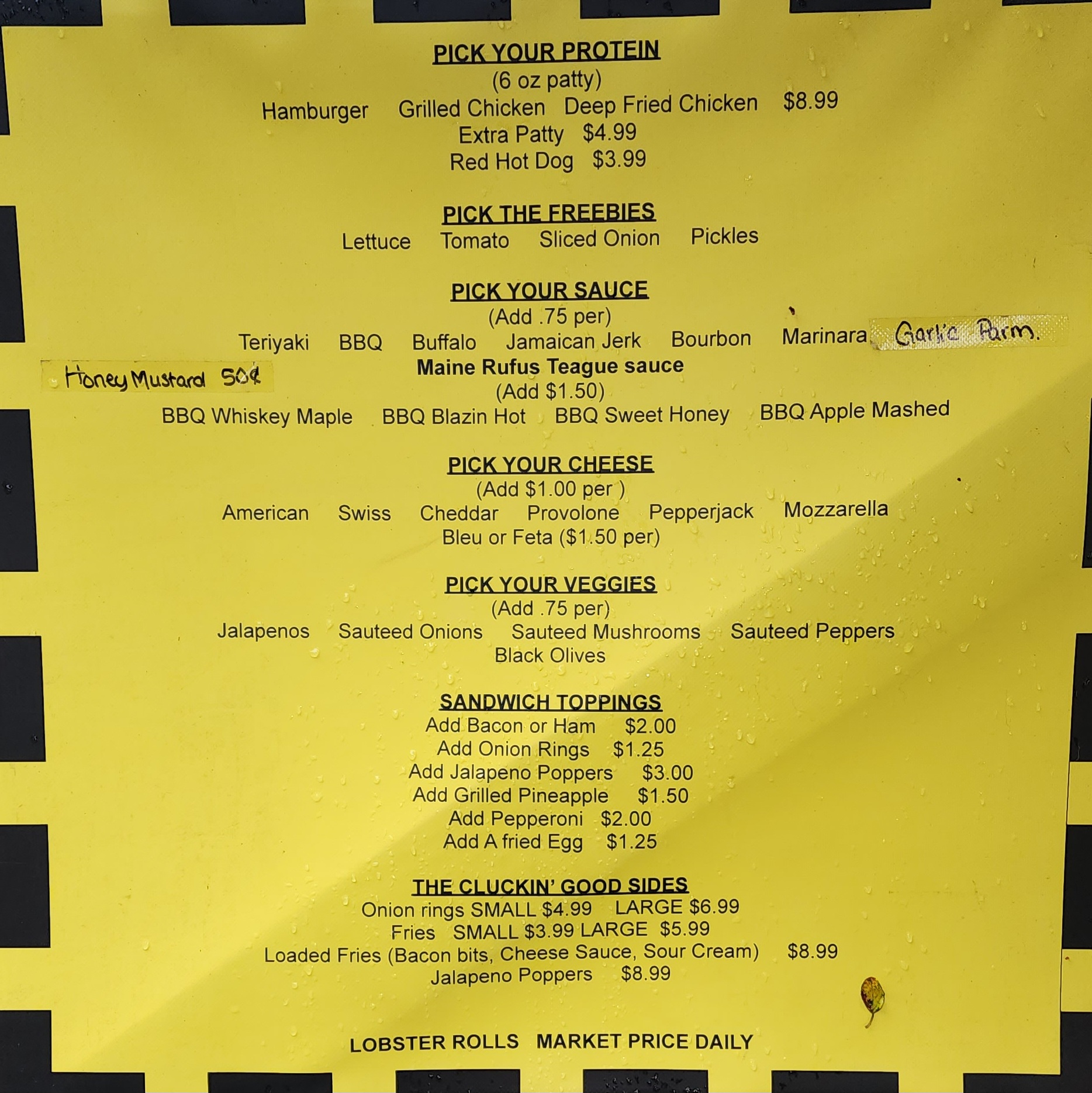 The Cluckin' Moo Menu