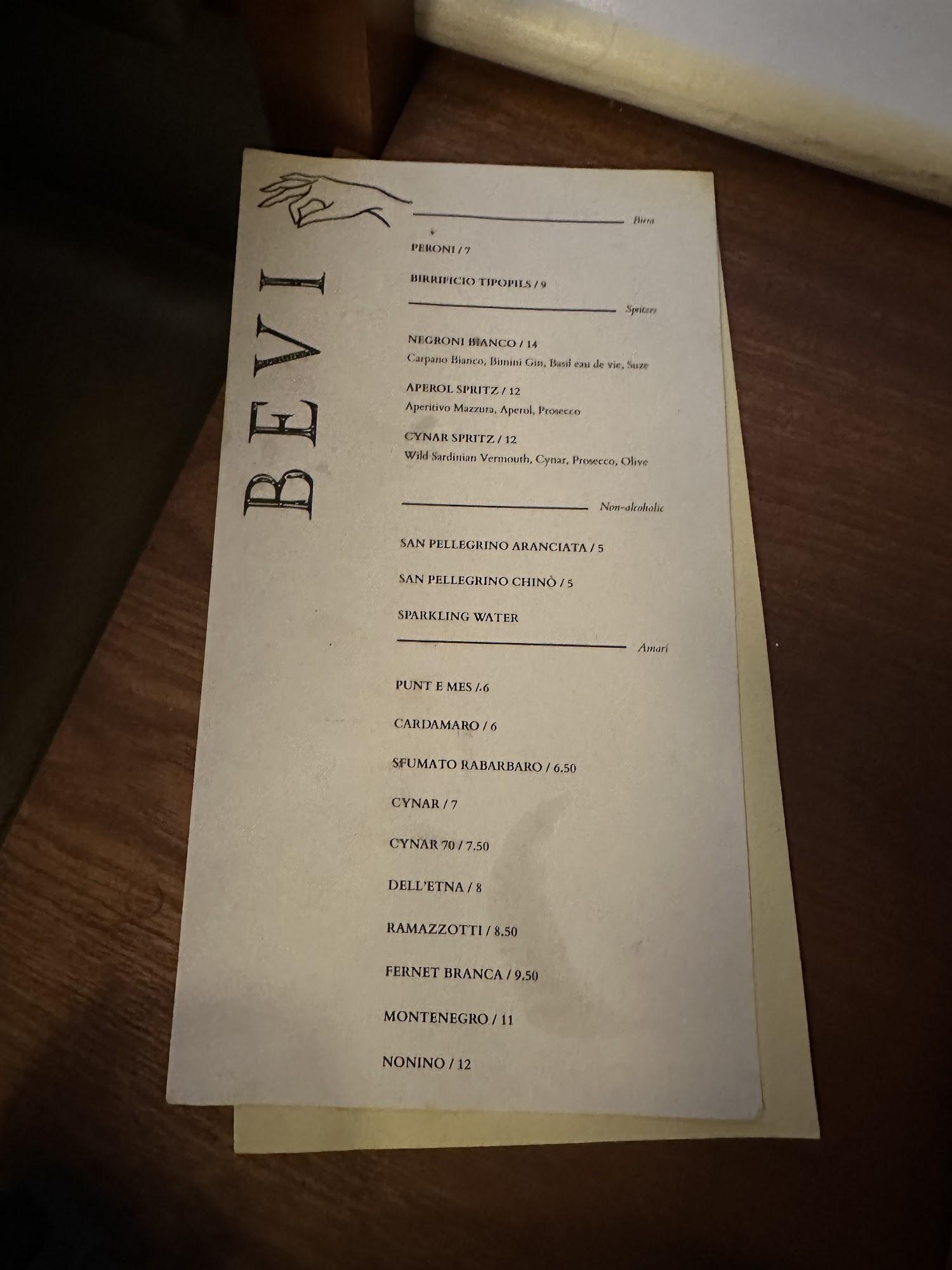 Quanto Basta Menu