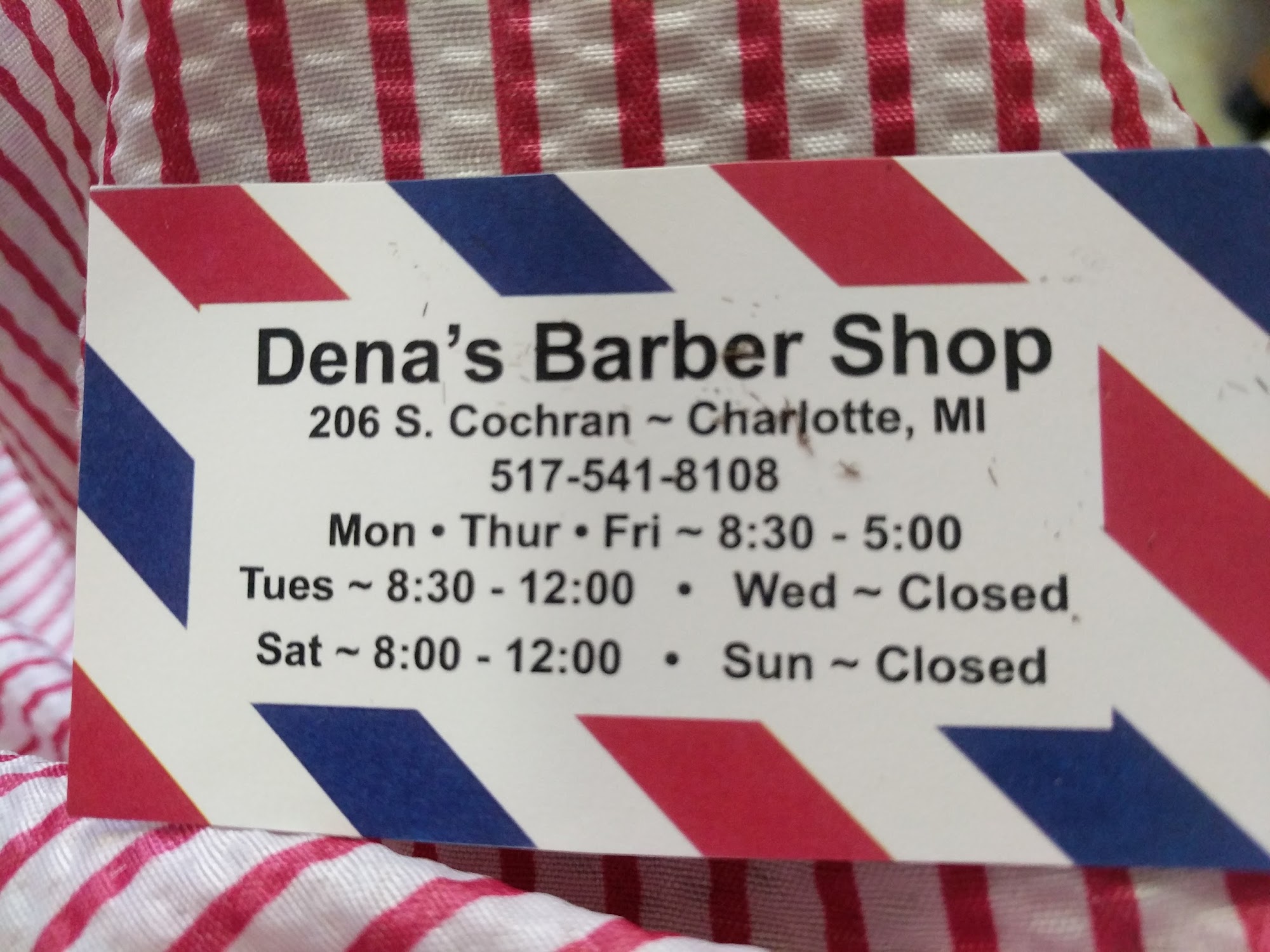 Dena's Barber Shop 206 Cochran Ave, Charlotte Michigan 48813