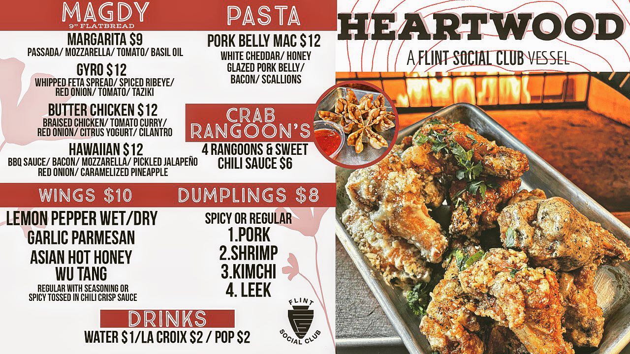 Flint Social Club - Heartwood Menu