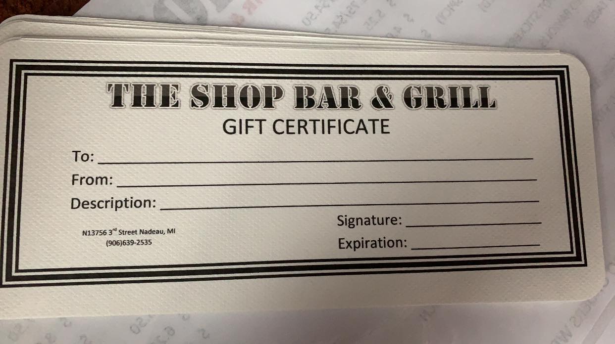 Shop the Bar & Grill Menu