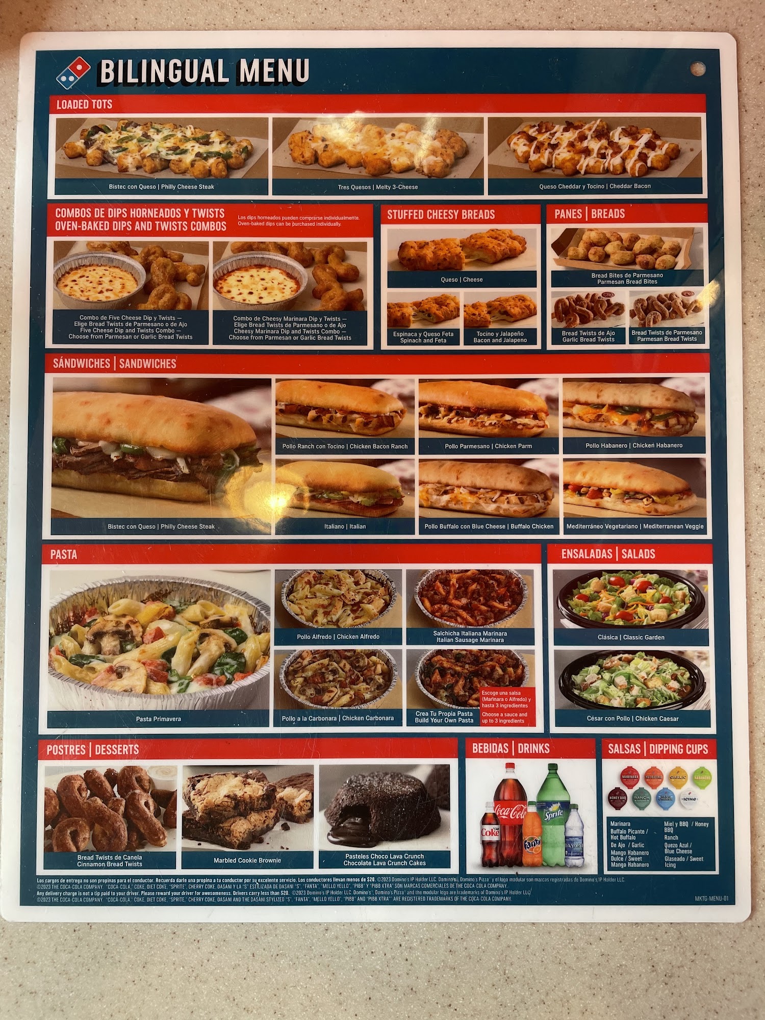 Domino's Pizza Menu