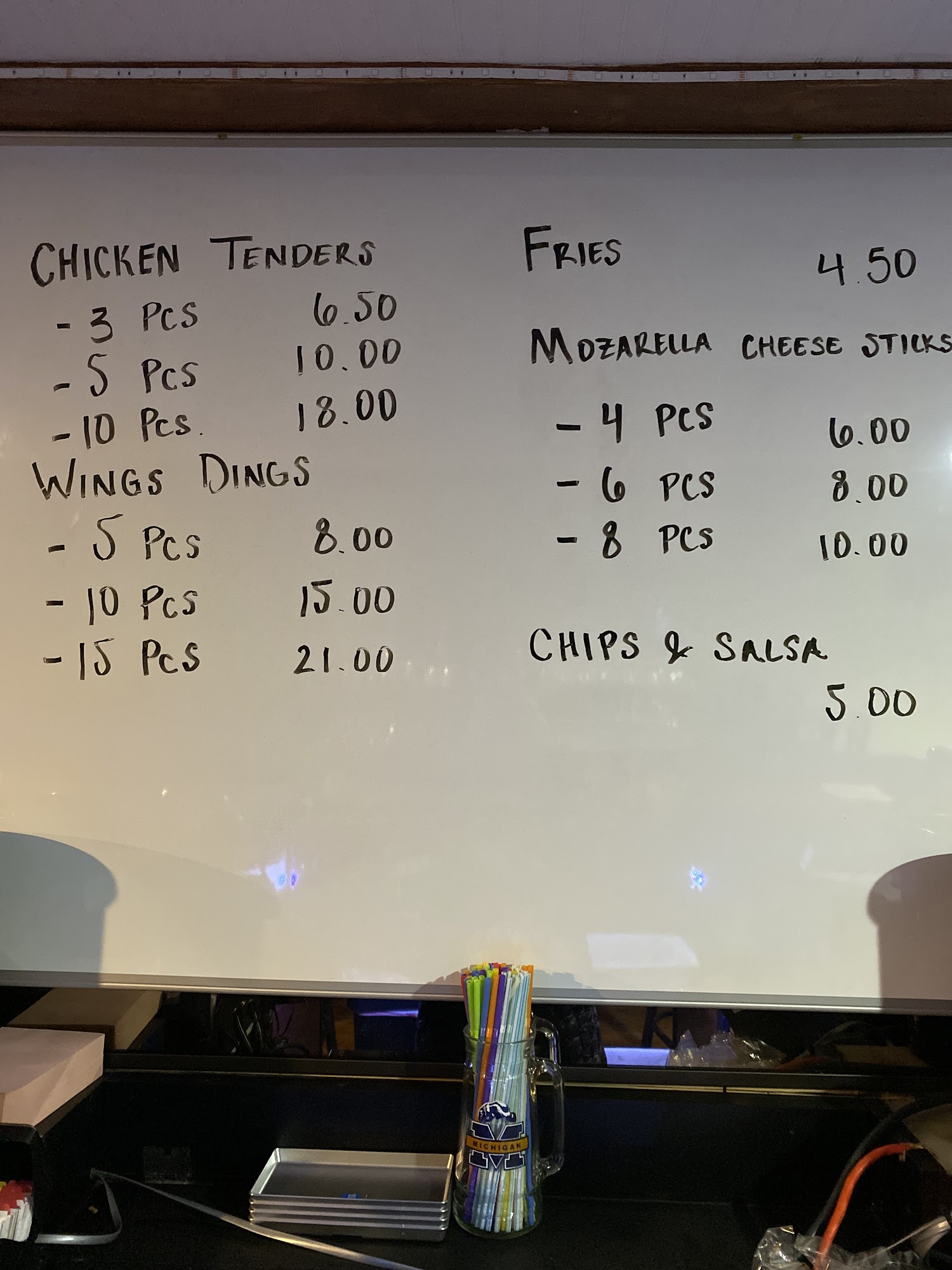 R & T Bar Menu