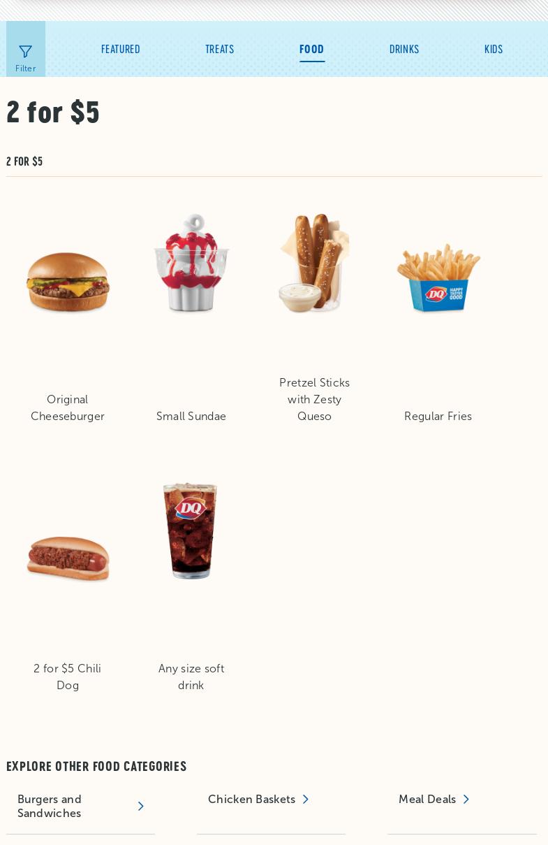Dairy Queen (Treats and Cakes) Menu