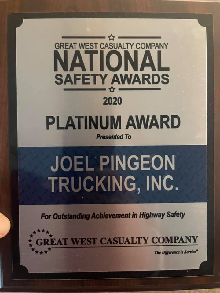 Joel Pingeon Trucking Inc 1520 Wilson St, Springfield Minnesota 56087