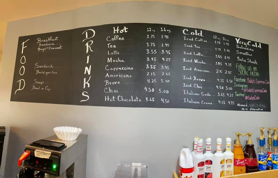 Sulu's Espresso Café Menu