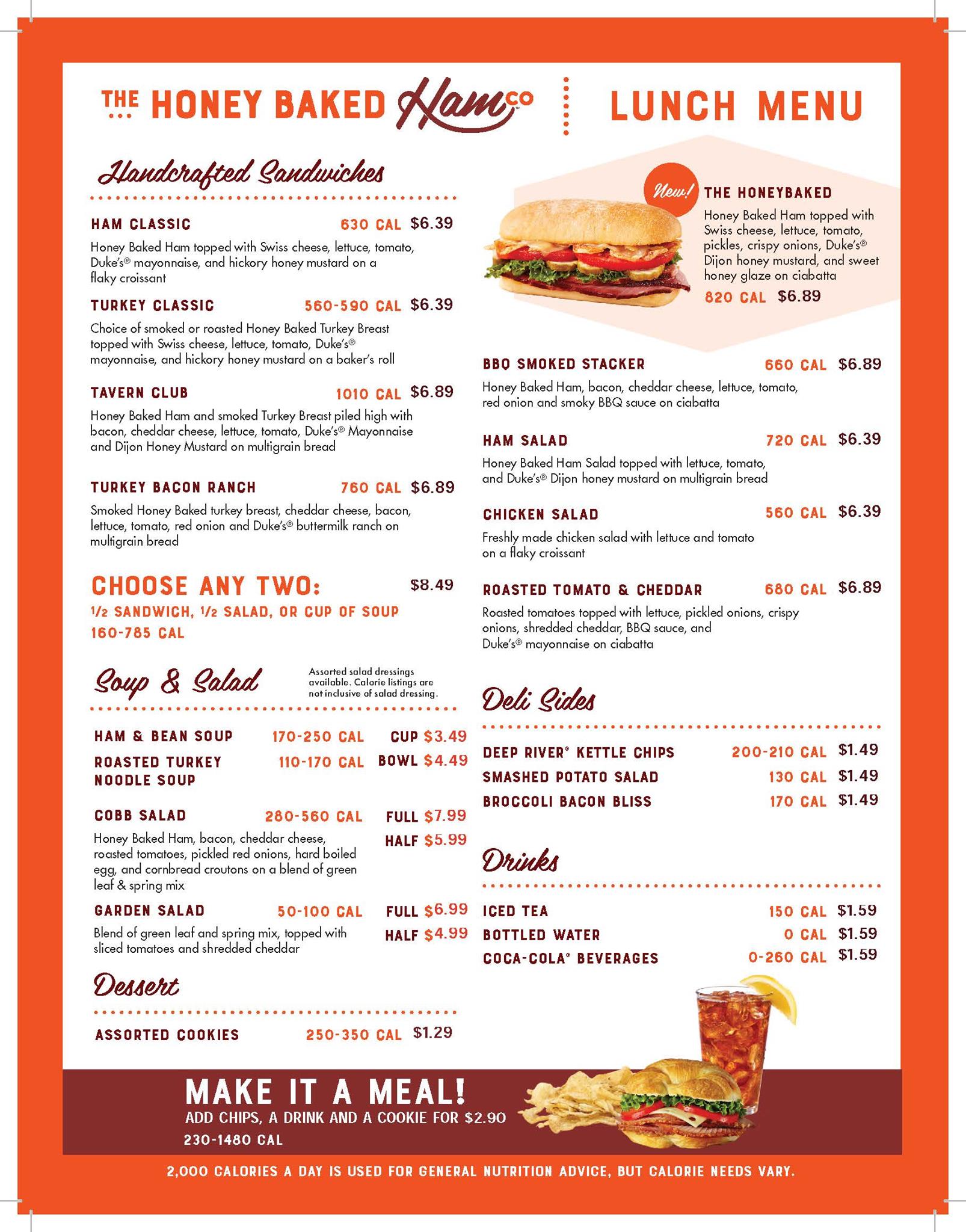 The Honey Baked Ham Company Menu