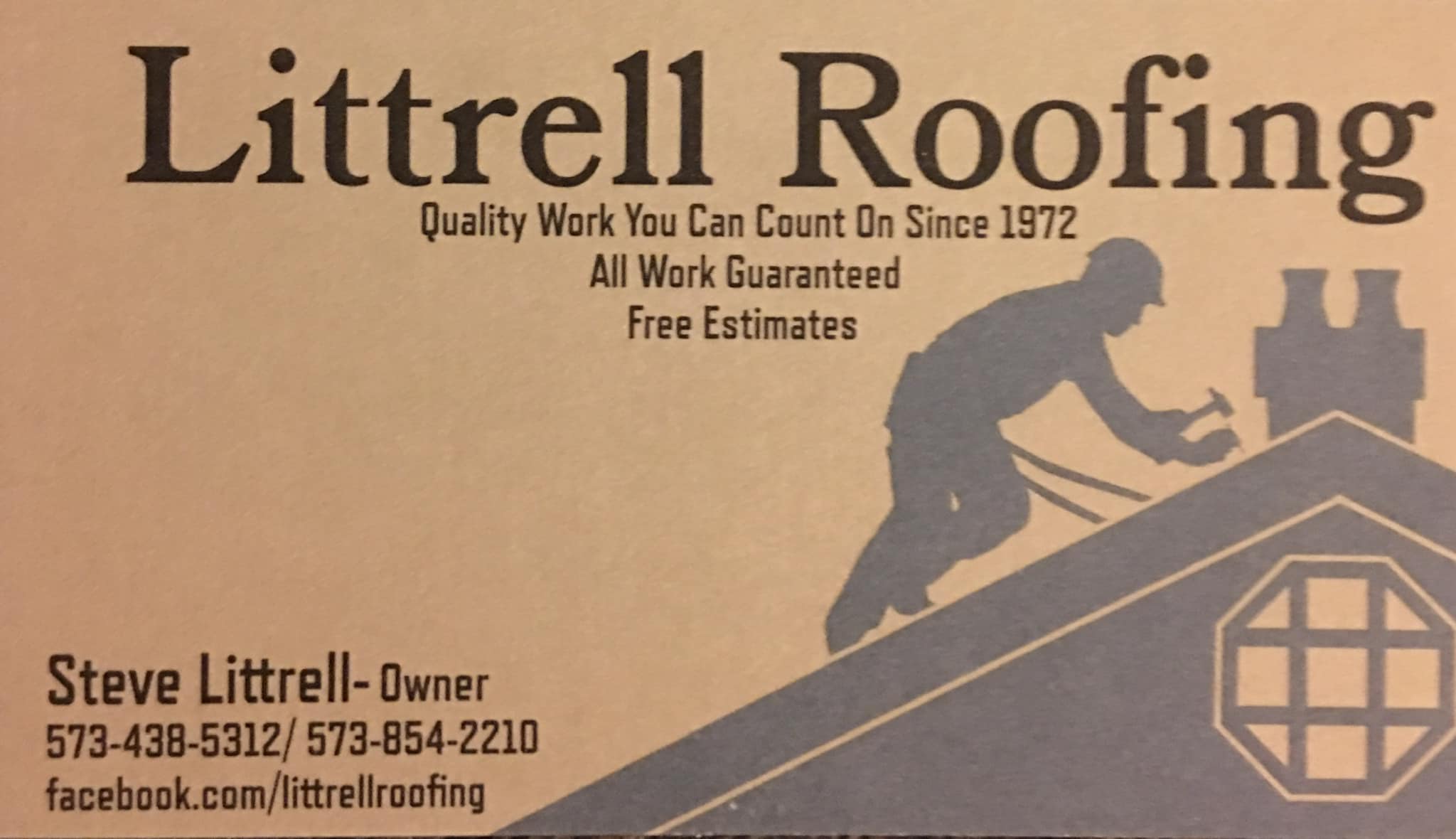 Littrell Roofing & Construction 10079 Simmental Ln, Potosi Missouri 63664