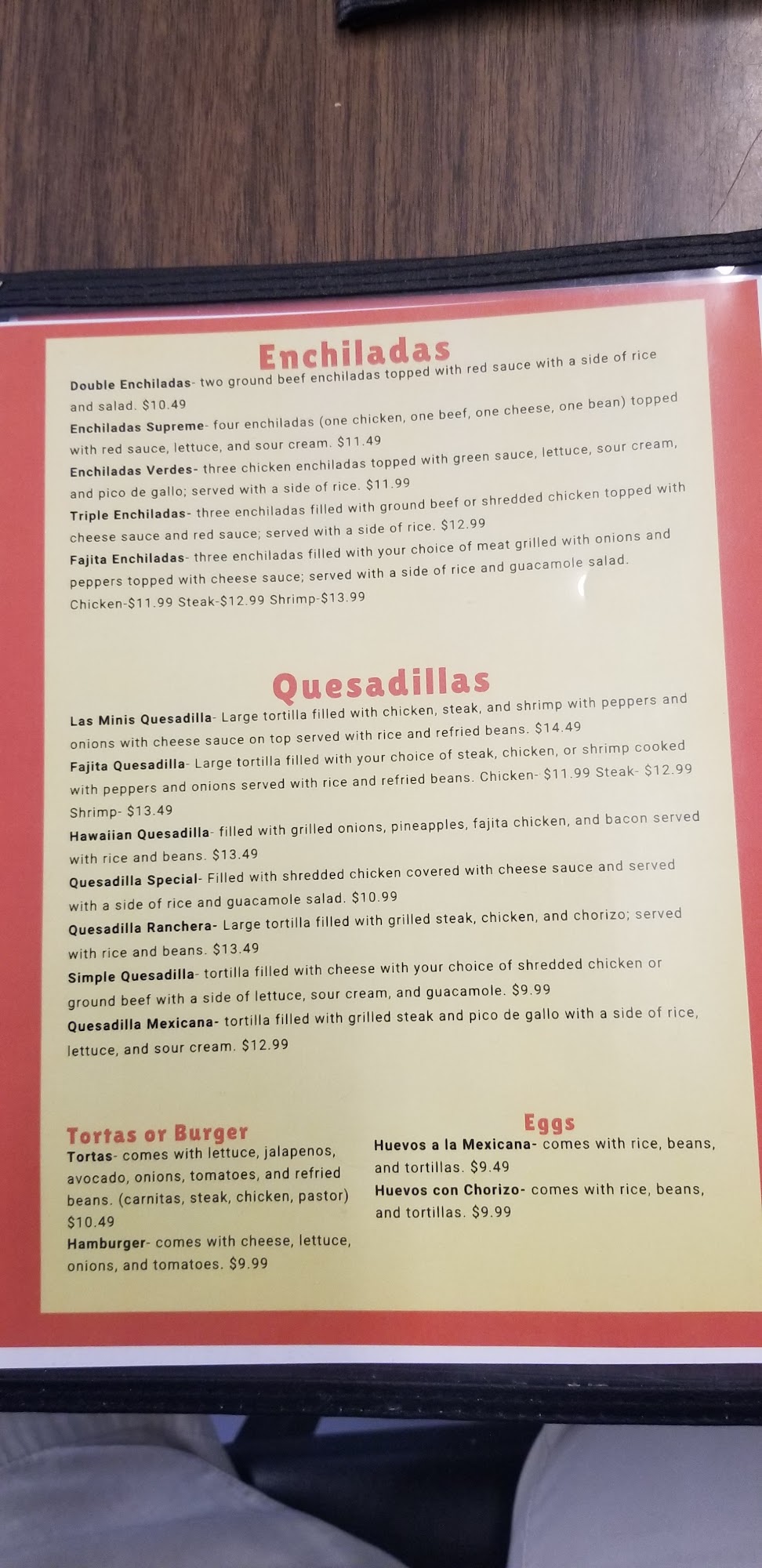 Las Minis Mexican Restaurant Menu