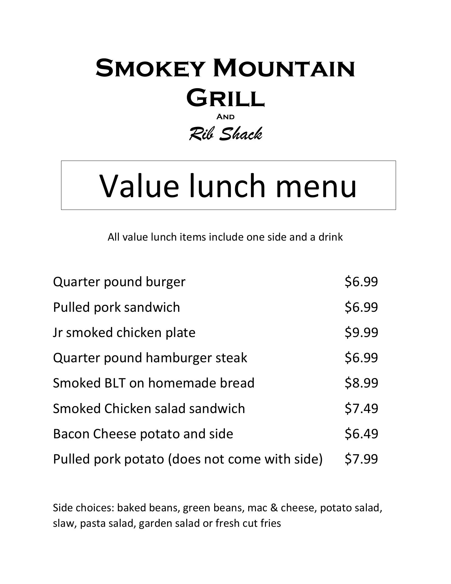 Smokey Mountain Grill & Rib Restaurant 3799 US 49, Mendenhall, MS 39114