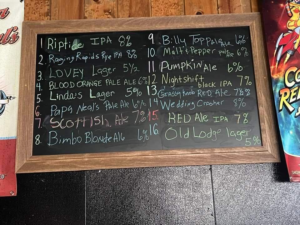 Snowbird Mountains Brewery Menu