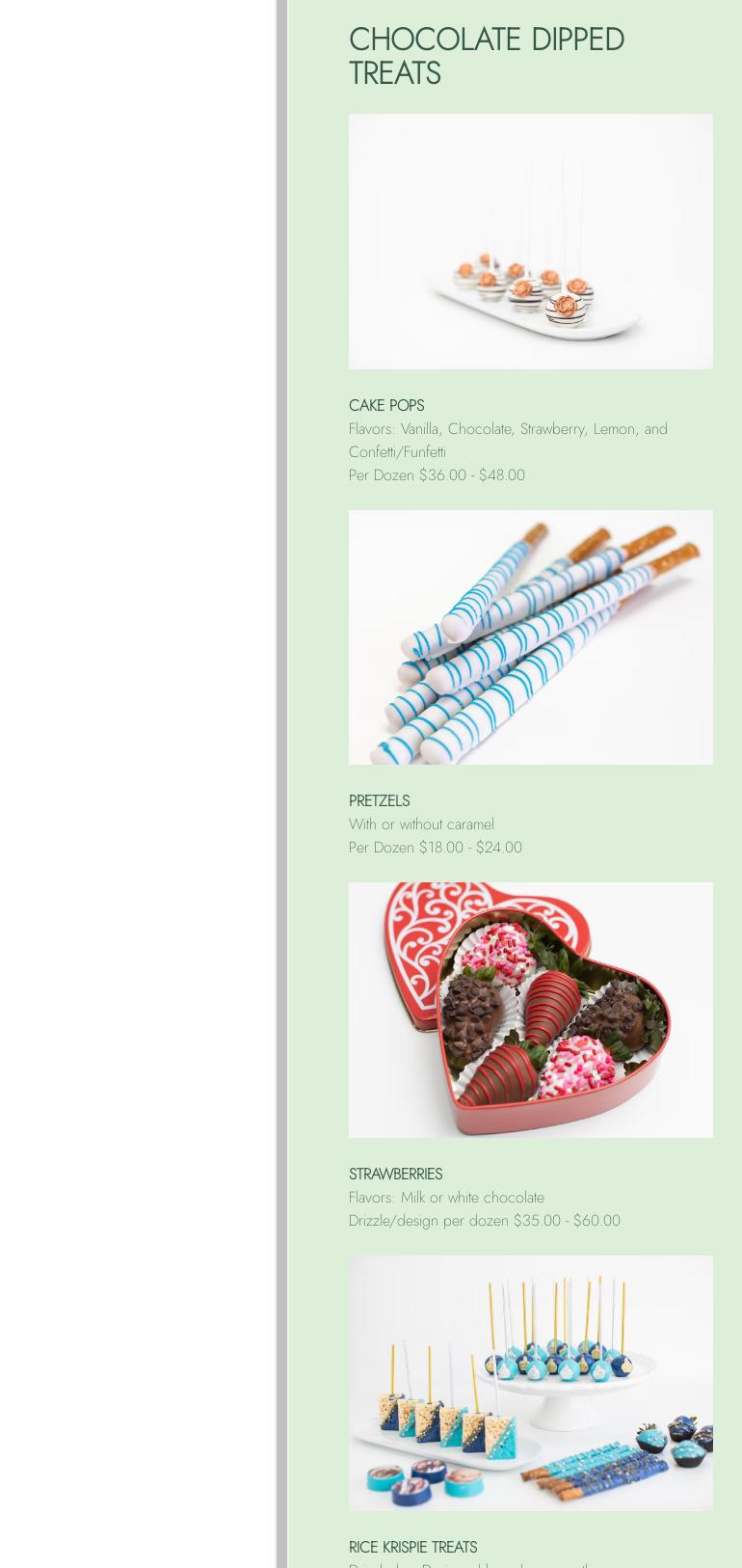 Bake Mohr Sweets Menu