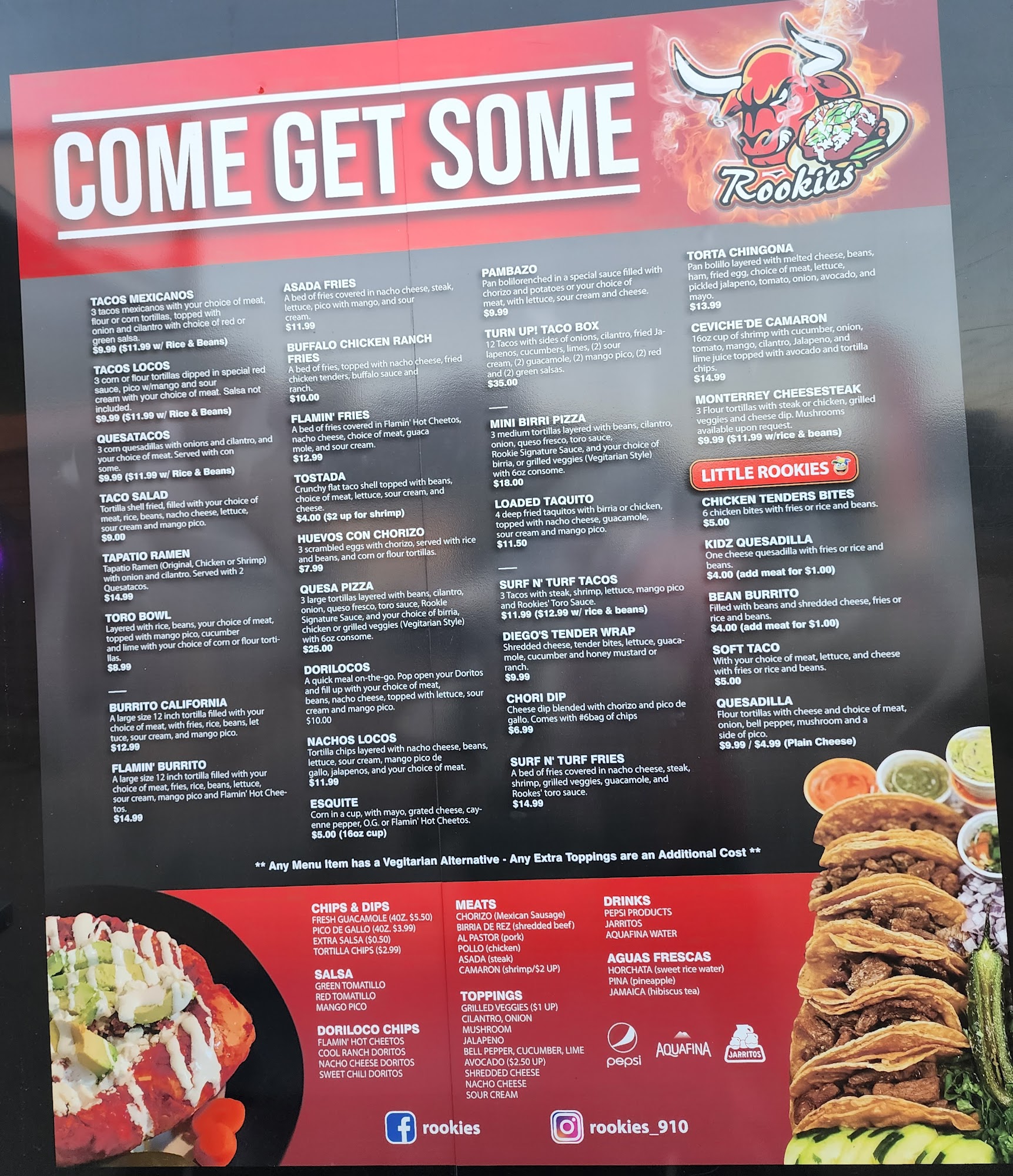 Rookies Taqueria Menu