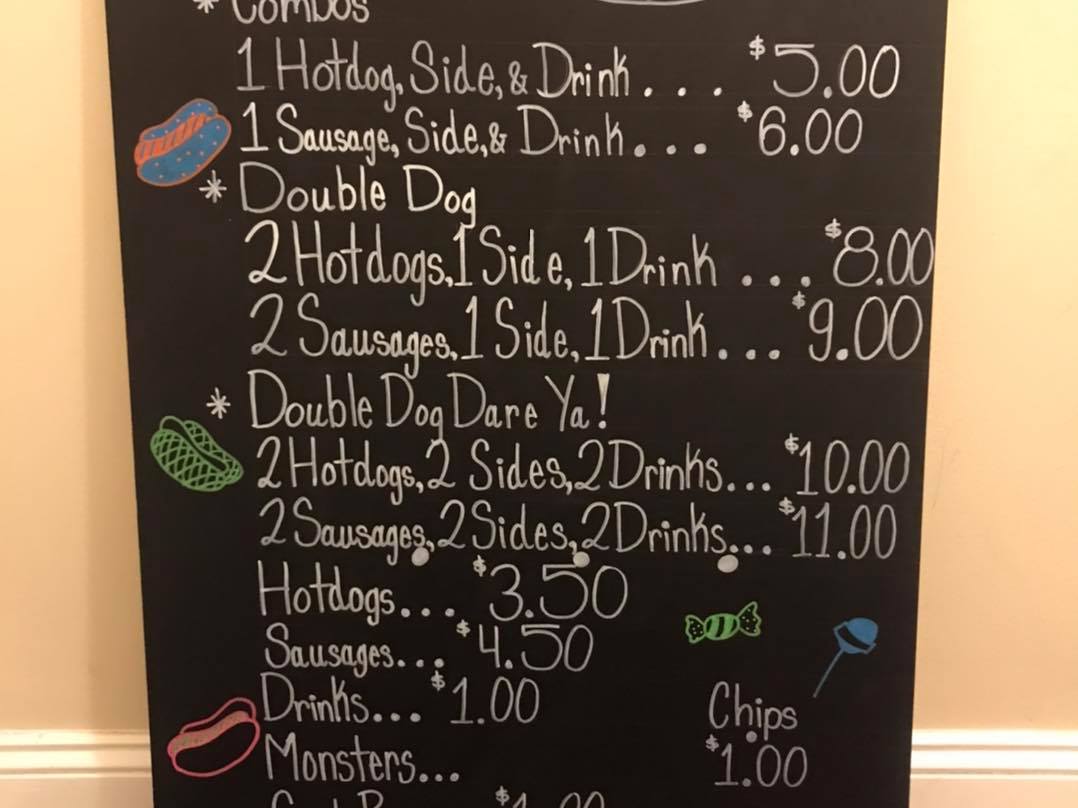 DOUBLE DOG DARE YA Menu