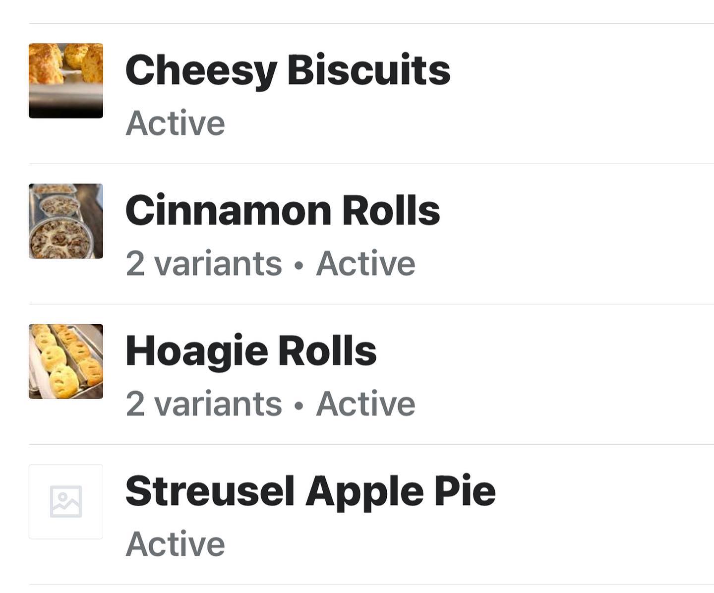 Sweet 31 Baking Co. Menu