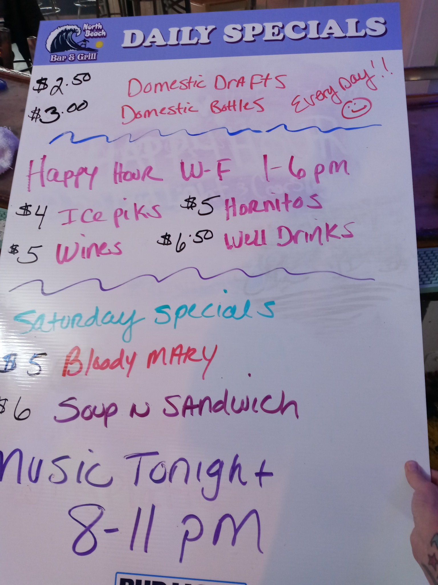 North Beach Bar & Grill Menu