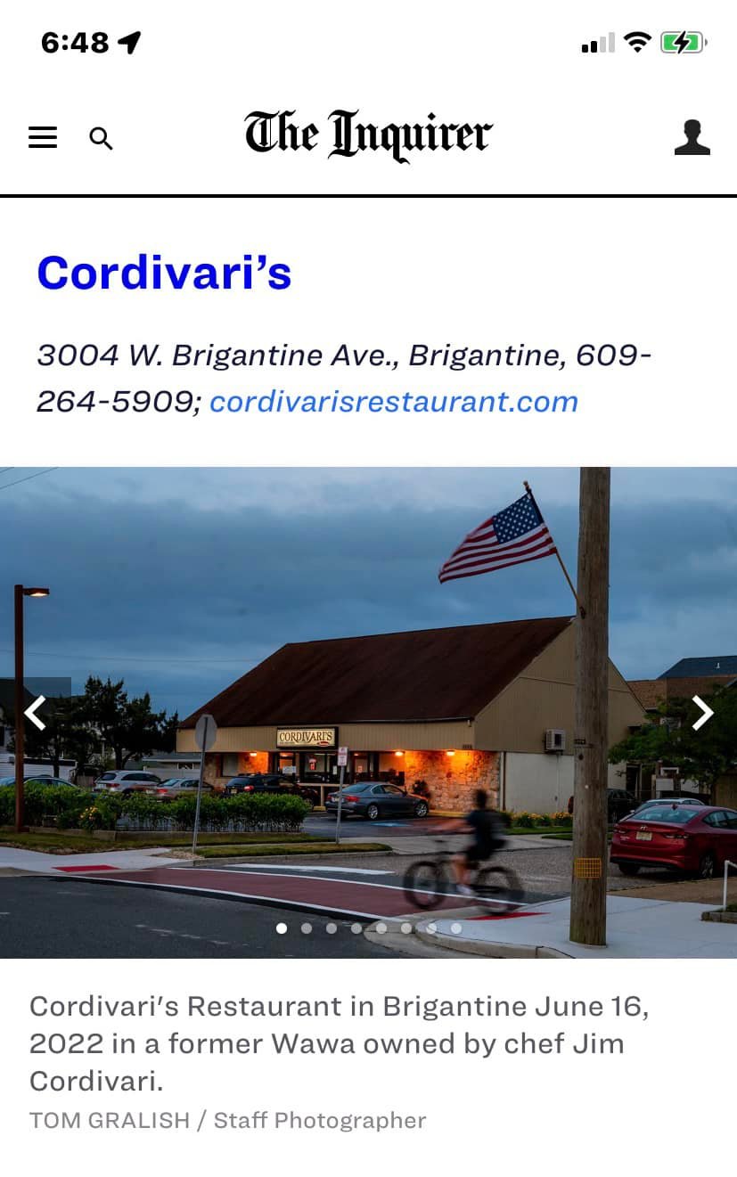 the cove brigantine menu