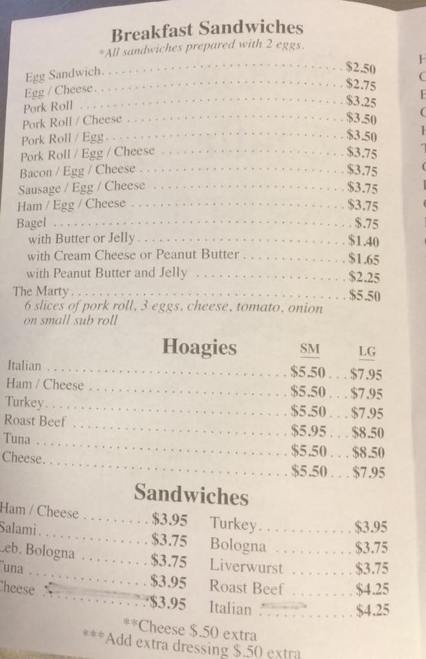 Brass Castle Market Menu