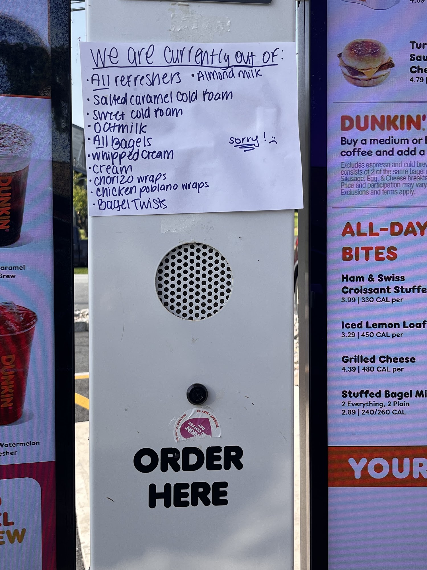 Dunkin' Menu