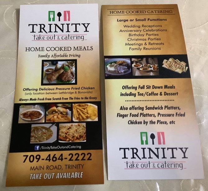 Trinity Take Out & Catering Eat-in Restaurant Menu