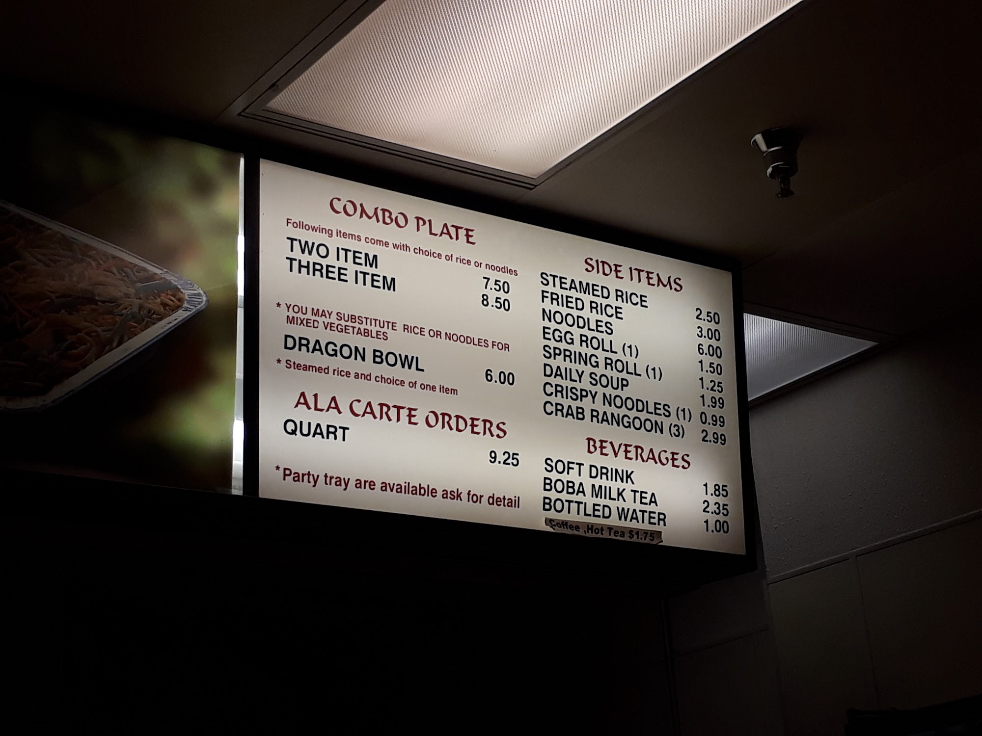 Dragon Express Chinese Cuisine Menu