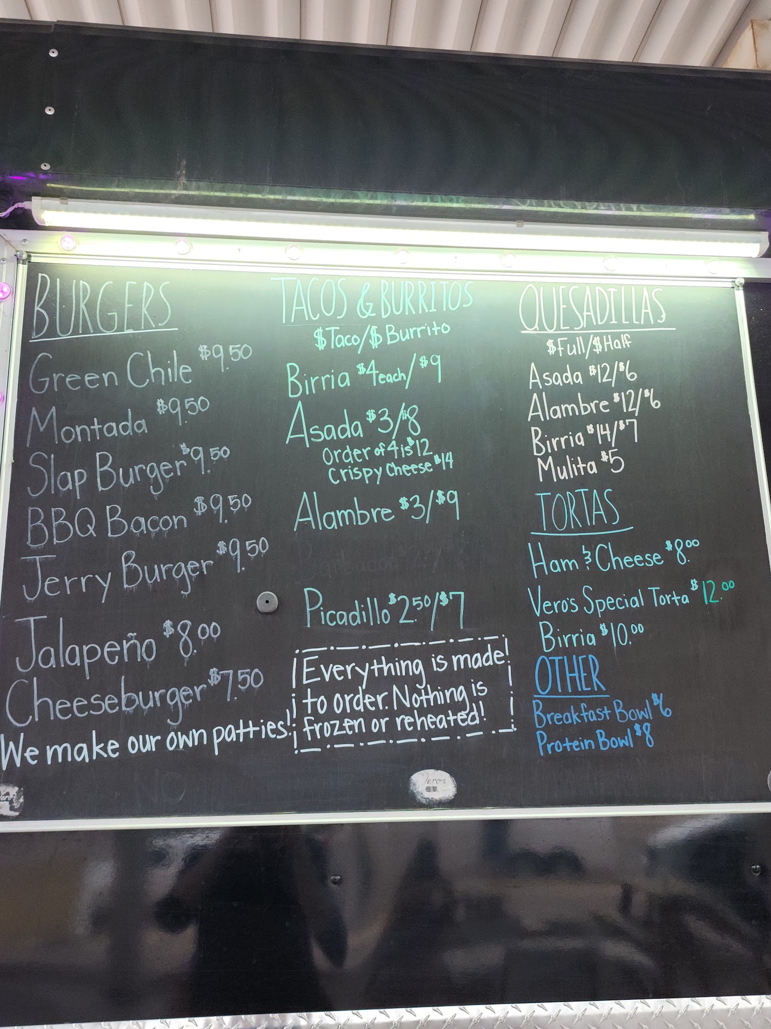 Vero's Place Menu