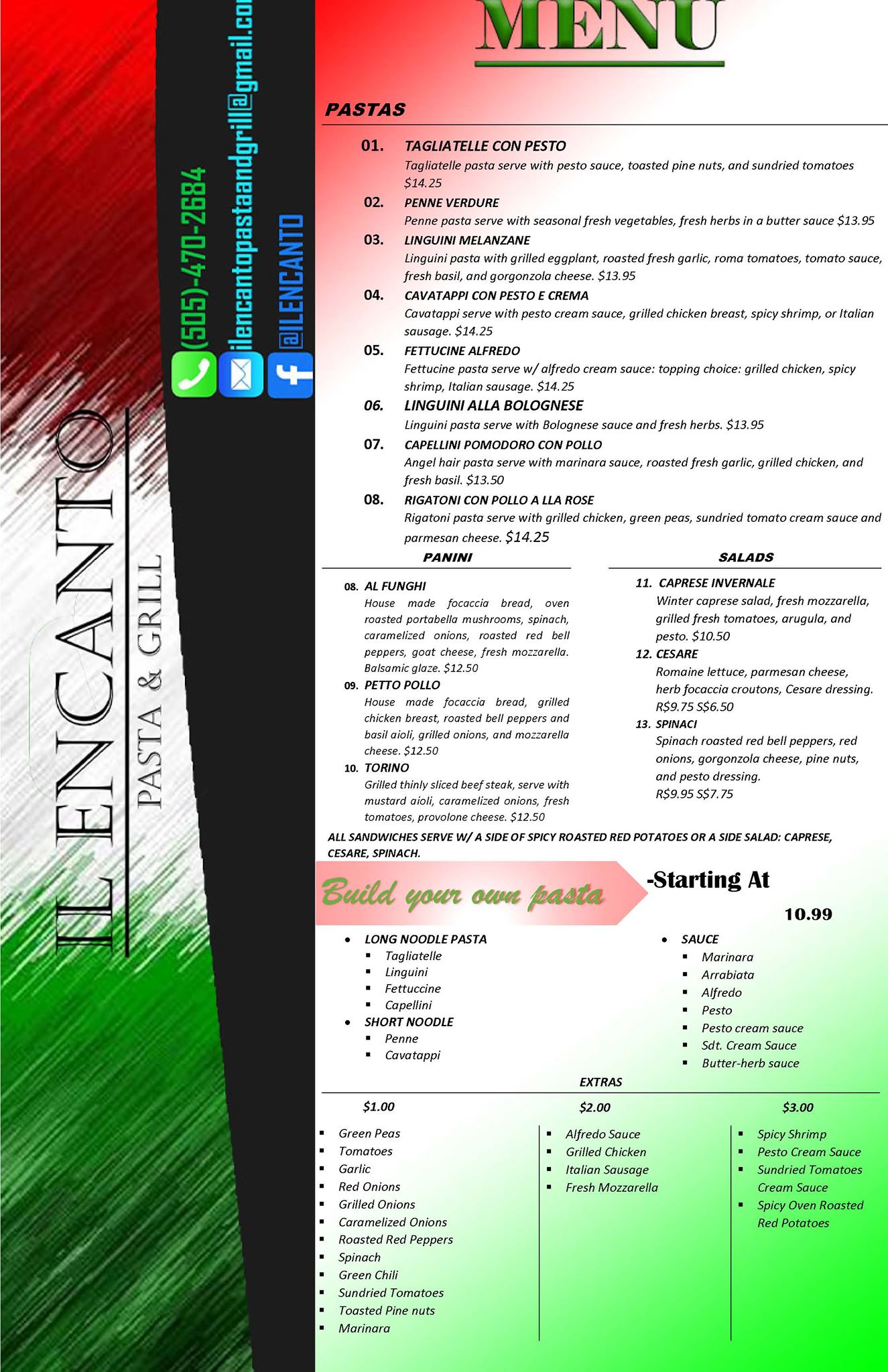 Il Encanto Menu