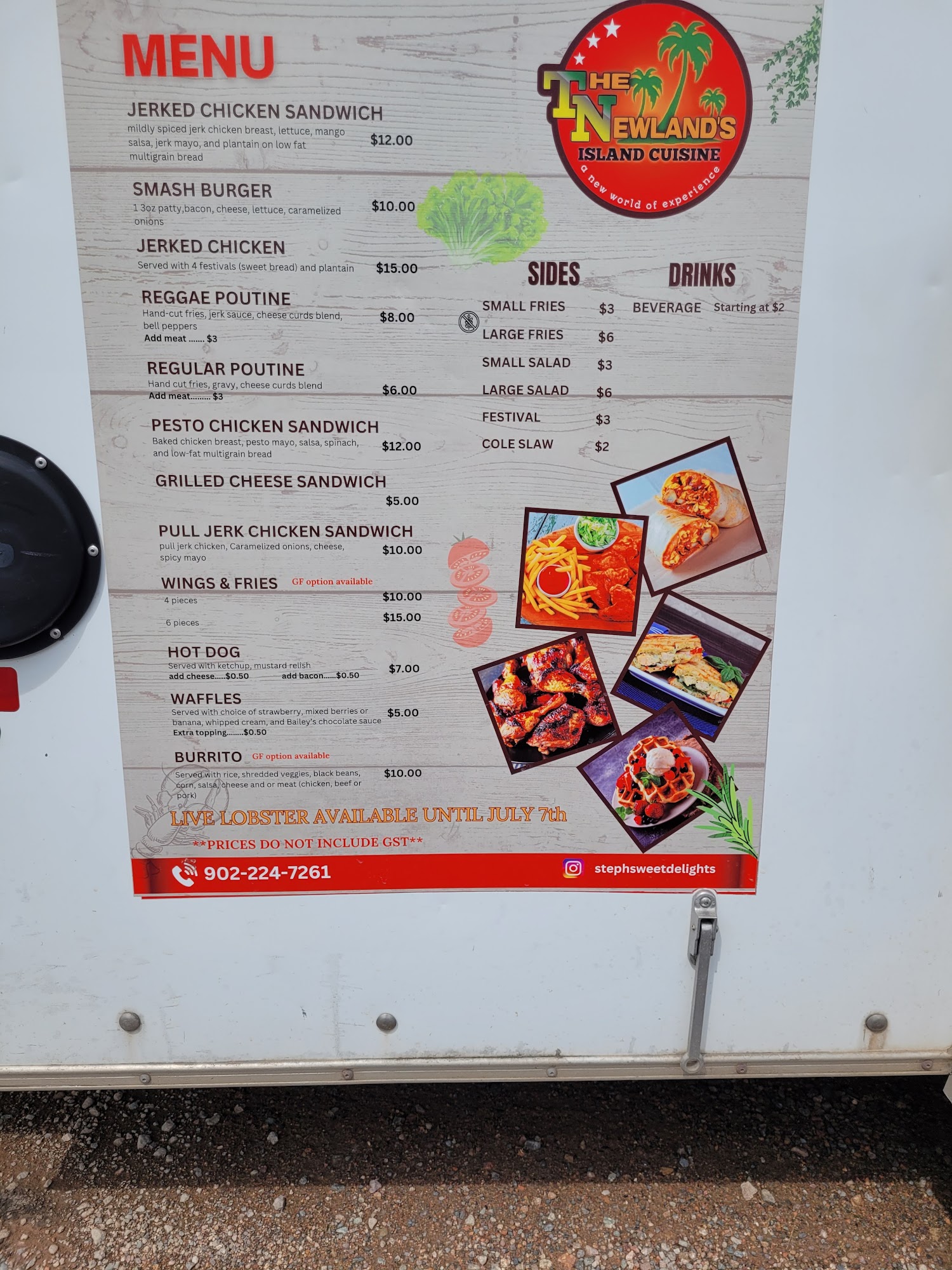 The Newland's Island cuisine Menu