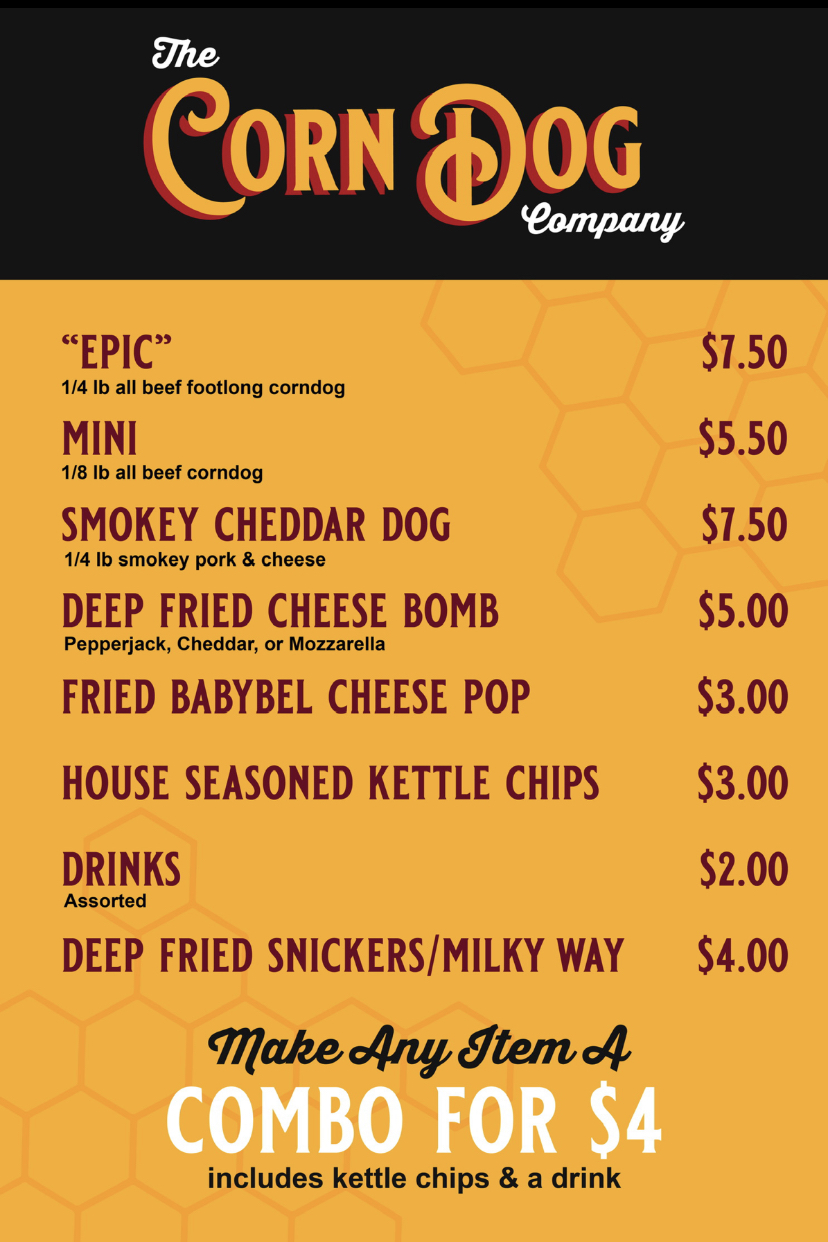 The Corndog Company - Ely Menu