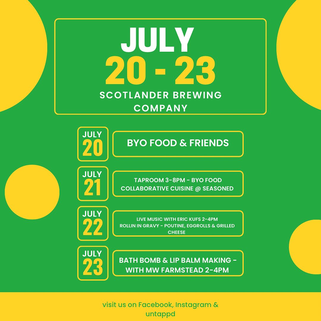 Scotlander Brewing Company Menu