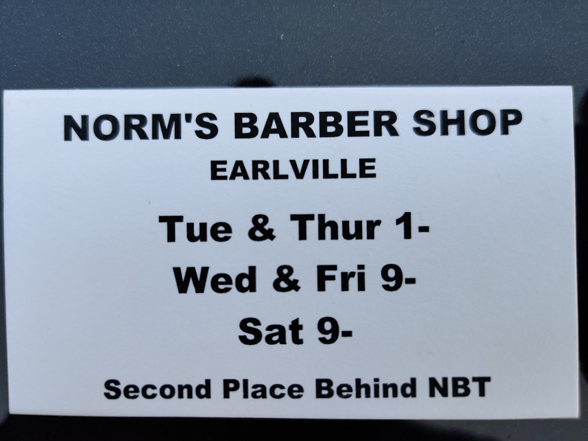 Norm's Barber Shop 5 W Main St, Earlville New York 13332