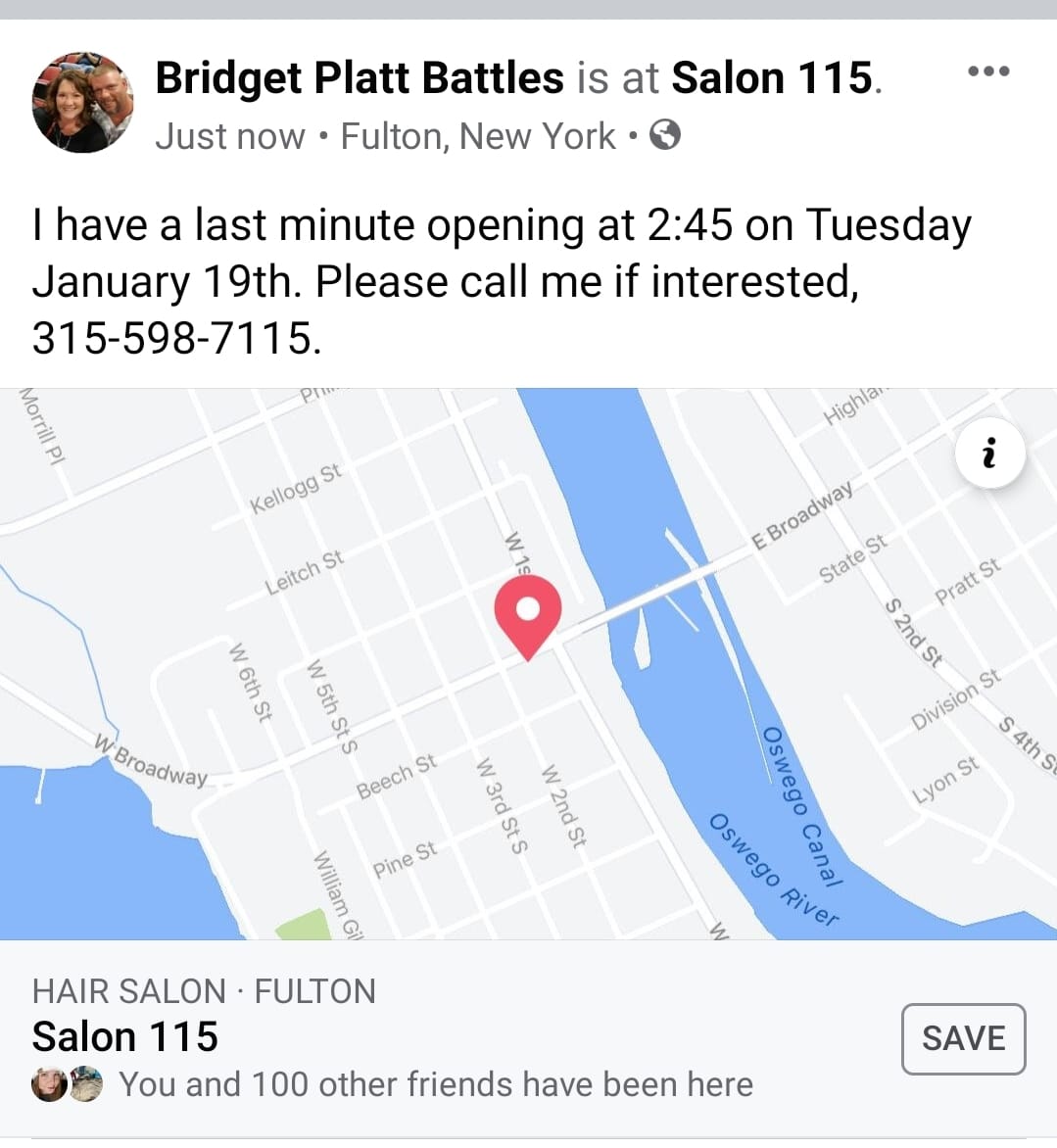Salon 115 115 W Broadway St, Fulton New York 13069