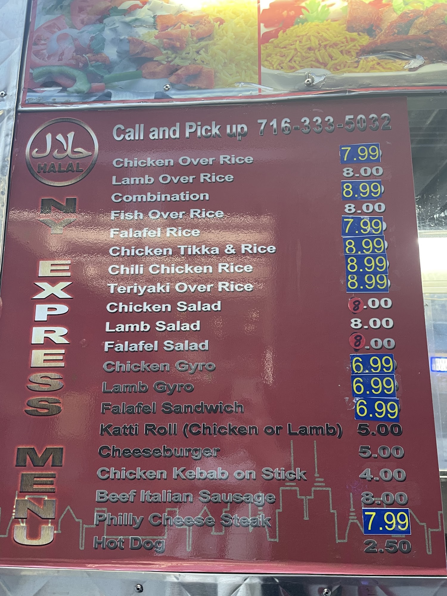 NY Express Halal Food Menu