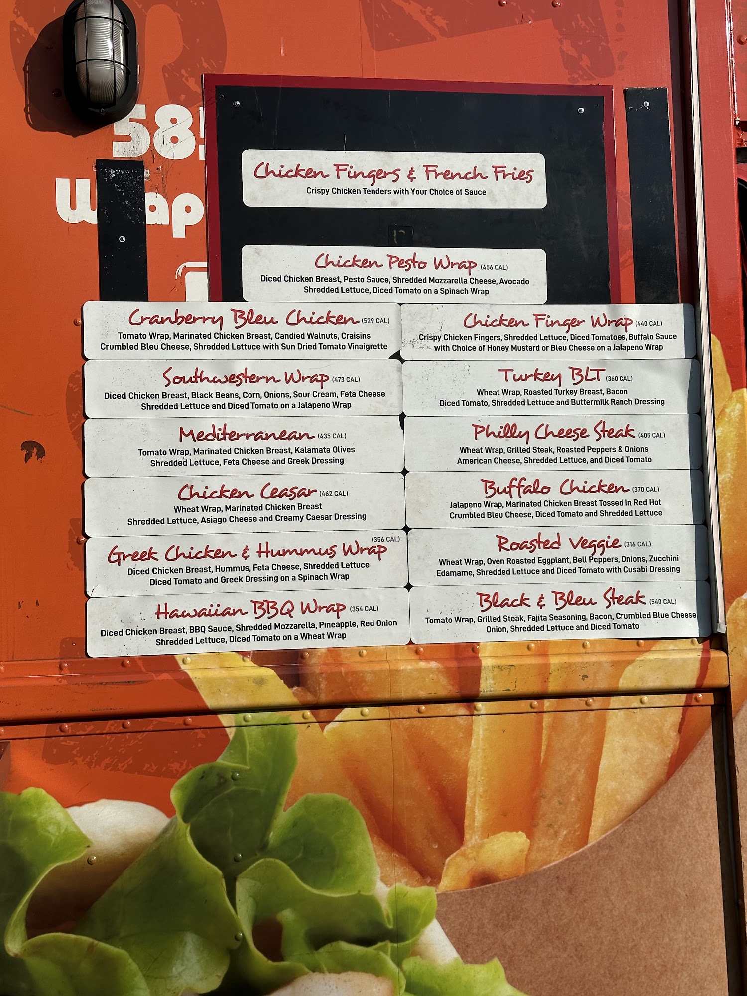 Wraps On Wheels Menu